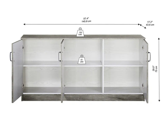 Summy 57.5'' Wide 6 - Shelf Storage Cabinet