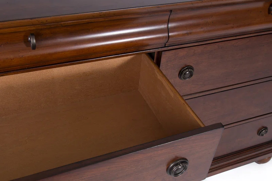 Fye 64" W 8 Drawer Dresser & Mirror Set
