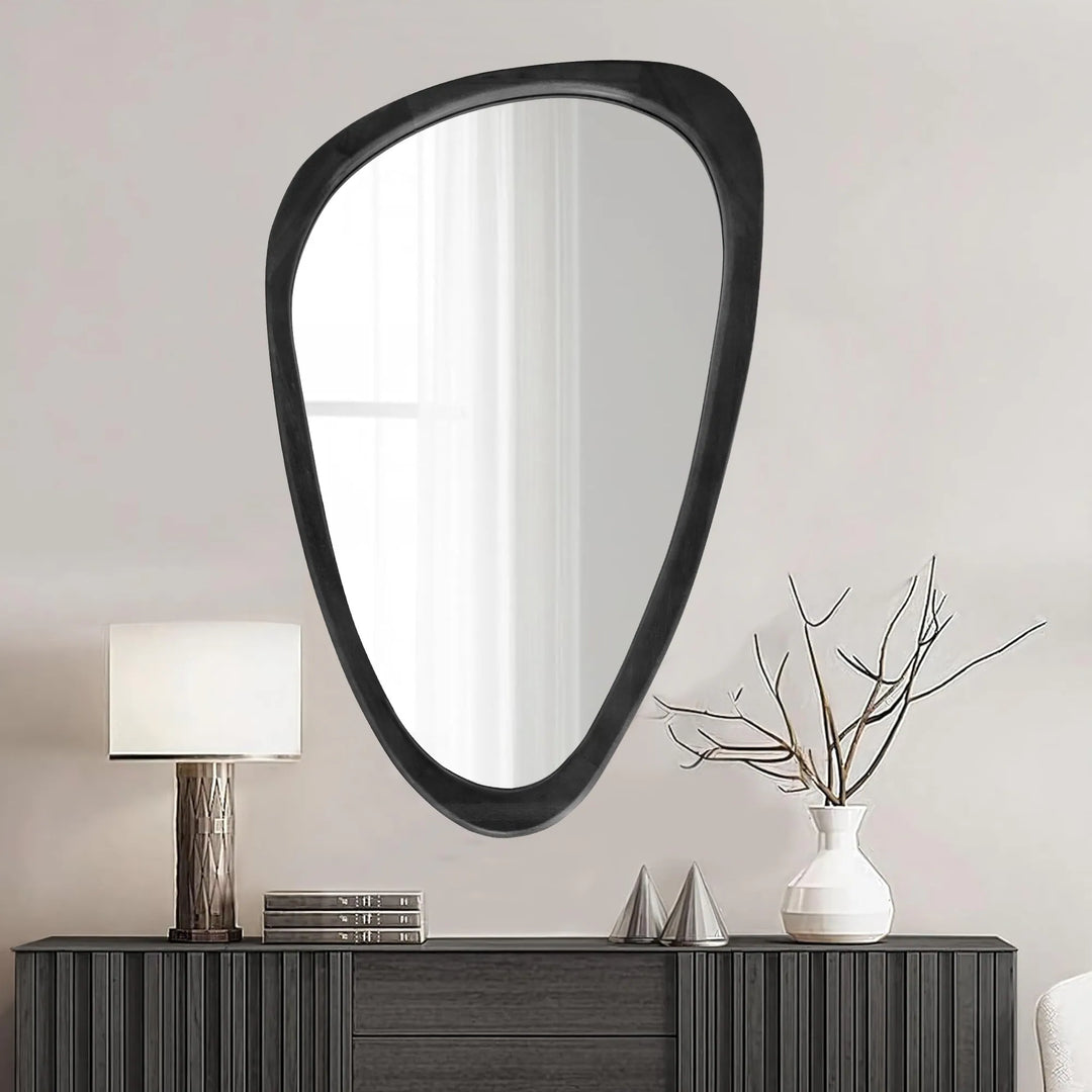 Irregular Mirror Asymmetrical Wood Wall Mirror