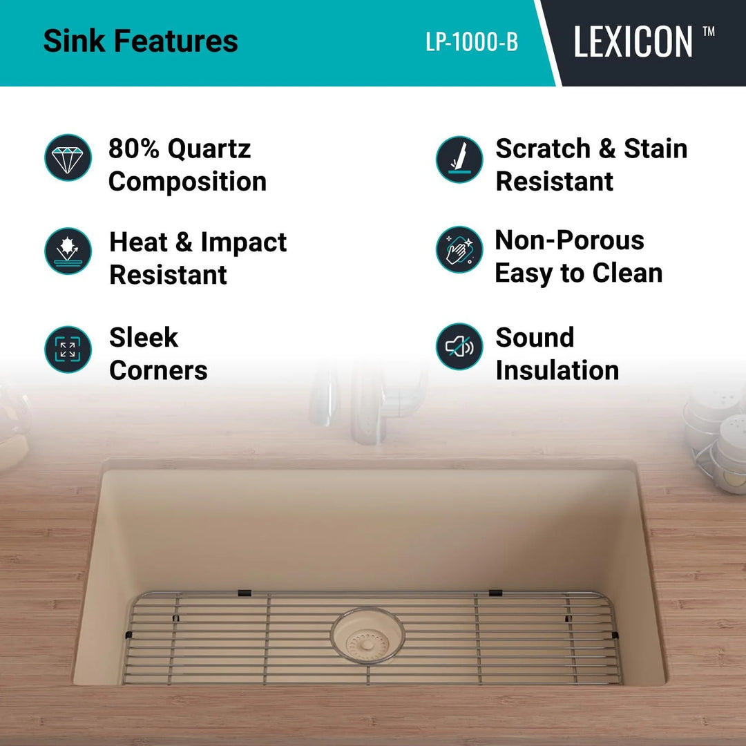Drop-In Quartz 32 Inch Single Bowl Kitchen Sink Kit - 32"X19"