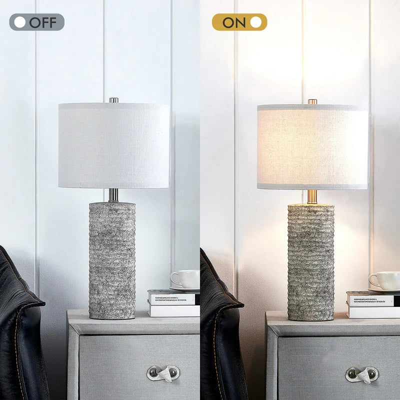 23.75" Glazed Ceramic Table Lamp Set with LED Bulbs (Set of 2) - W12" * H23.75"
