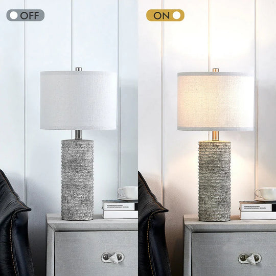23.75" Glazed Ceramic Table Lamp Set with LED Bulbs (Set of 2) - W12" * H23.75"