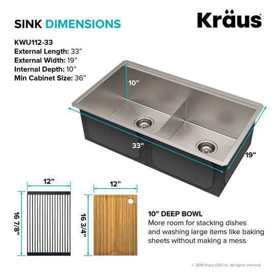 Kore Workstation Undermount Stainless Steel Kitchen Sink