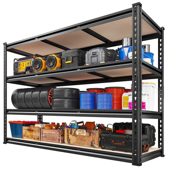 48"W Storage Shelves, Heavy Duty Garage Shelving, Adjustable Metal Shelves for Garage Shelves, Sturdy Industrial Shelving Unit