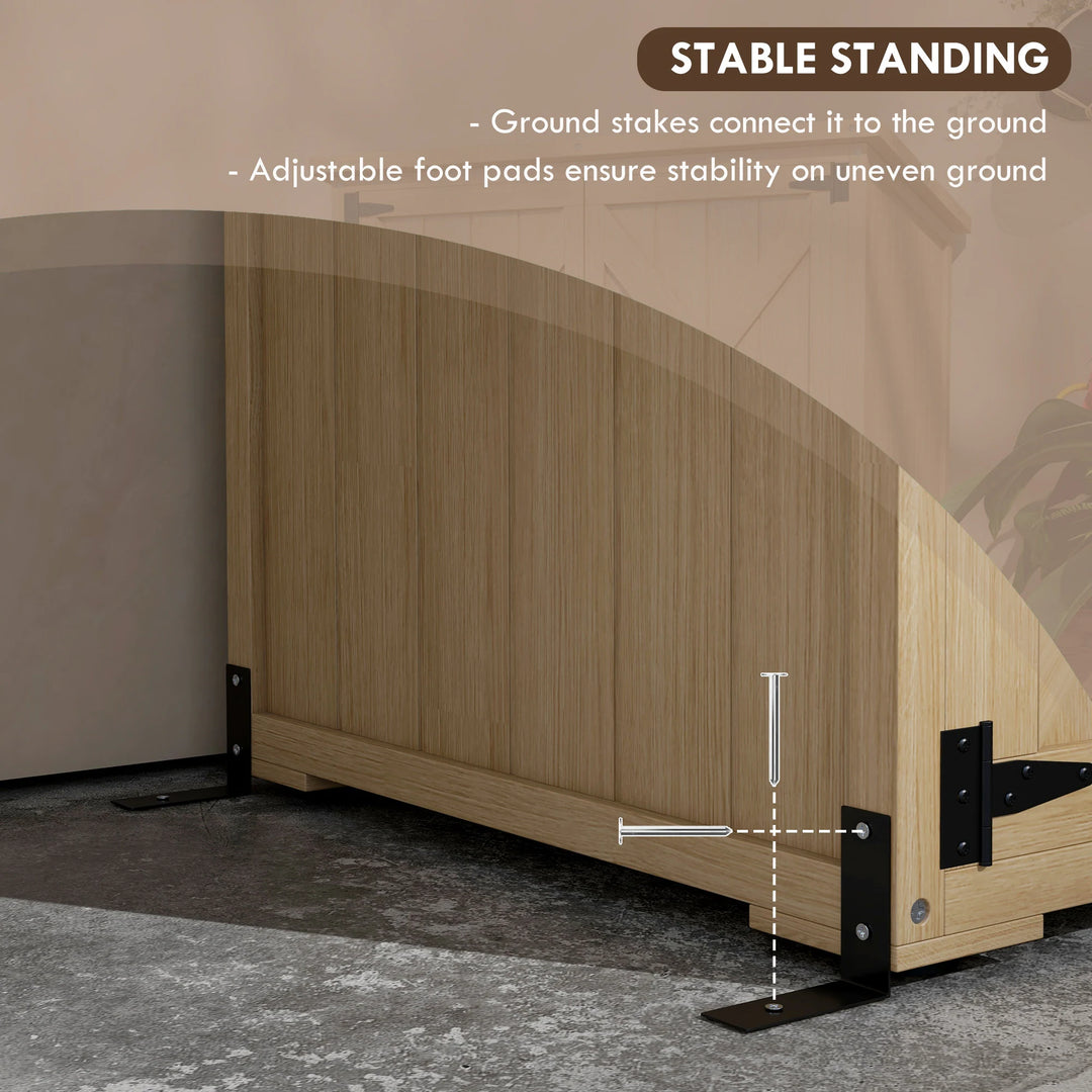 Wooden Garden Shed, Outdoor Storage Cabinet with Waterproof Asphalt Roof, Narrow Tool Shed with Shelves