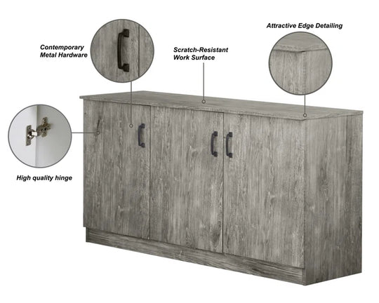 Summy 57.5'' Wide 6 - Shelf Storage Cabinet