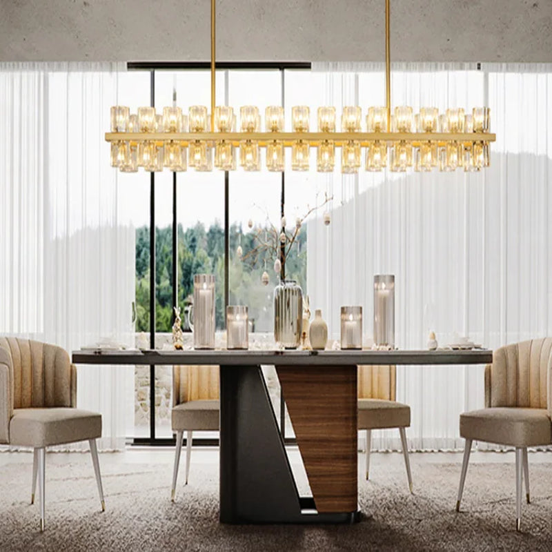 Wagon Wheel Chandelier with Crystal Shade