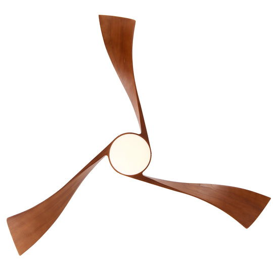 Sofucor 42"/48"/ 52"/60"Noiseless Walnut Wood Ceiling Fan with Remote Control, Integrated Light Optional