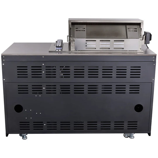 Rimini Outdoor Kitchen 30" BBQ 62,600 BTU, 3 Burners with Sear & Rotisserie, 2.4 Cu.Ft. Beverage Center, Stainless Steel Sink, Black Cabinets & Gray Sintered Stone Countertops