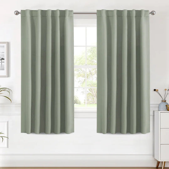 Blackout Solid Back Tab/Rod Pocket Bedroom Draperies Thermal Insulated Window Treatment Panels Room Darkening Blackout Drapes for Living Room