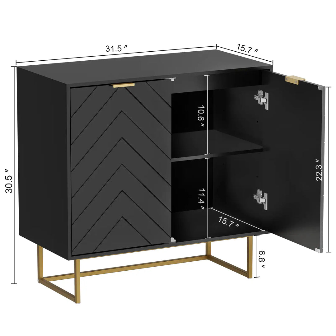 Versatile Sideboard Buffet Cabinet Storage with Adjustable Shelf