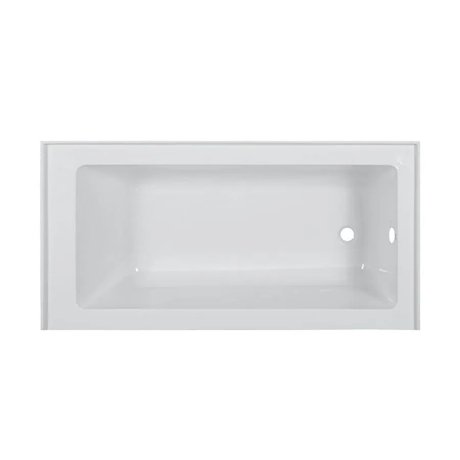 Acrylic-Fiberglass Soaking Bathtub, White. Alcove/Apron Front
