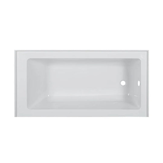 Acrylic-Fiberglass Soaking Bathtub, White. Alcove/Apron Front