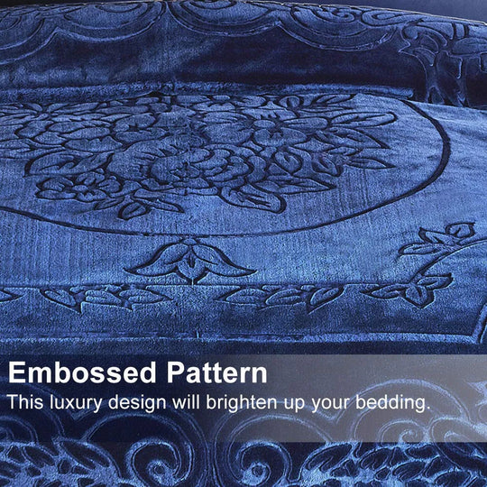 Embossed Floral Bed Blanket 85"X95" - 9Lbs