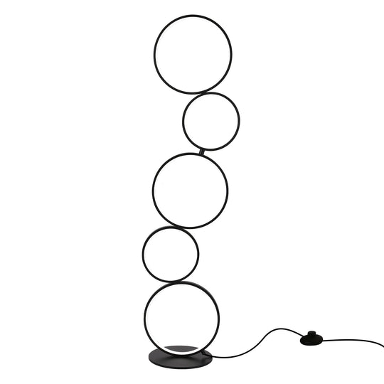 LED Modern Dimmable Floor Lamp, 3 Way Bright Corner Stand Lamp with 5-Ring for Living Room