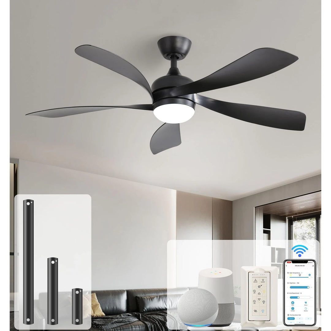Sofucor 45/52 Inch Ceiling Fan with Remote & Lights Quiet DC Motor 5 Blade High CFM Modern Fan