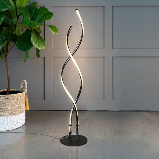 Embrace 60 In. Industrial 2-Light LED Super Bright Floor Lamp with Built-In 3-Way Dimmer Function