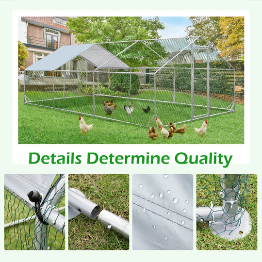 Derward 200 Square Feet Walk in Chicken Run for up to 20 Chickens