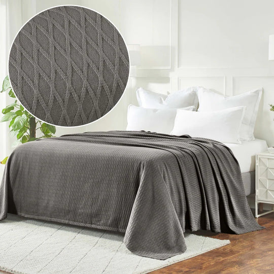 Diamond Weave All-Season Bedding Cotton Blanket