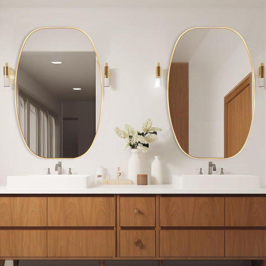 2 Pack Oval Mirror Vanity Decorative Wall Mirror