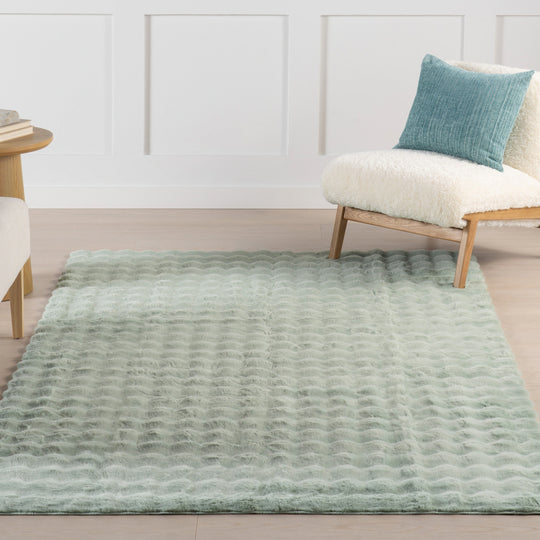 Jeni Solid Plush Machine Washable Area Rug