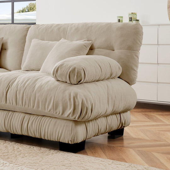 Luxury Chenille Modular Upholstered Sectional Sofa Couch with Convertible Ottoman