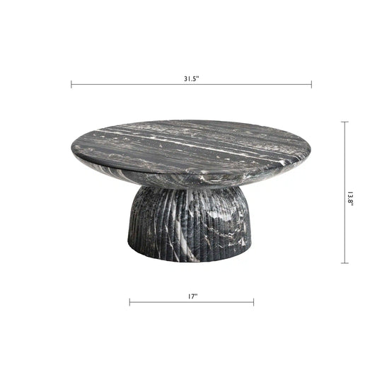 Maddox Single round Coffee Table Stone Marble Effect