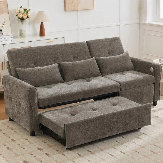 2-In-1 Sofa with Pull-Out Sleeper & Reversible Recliner by