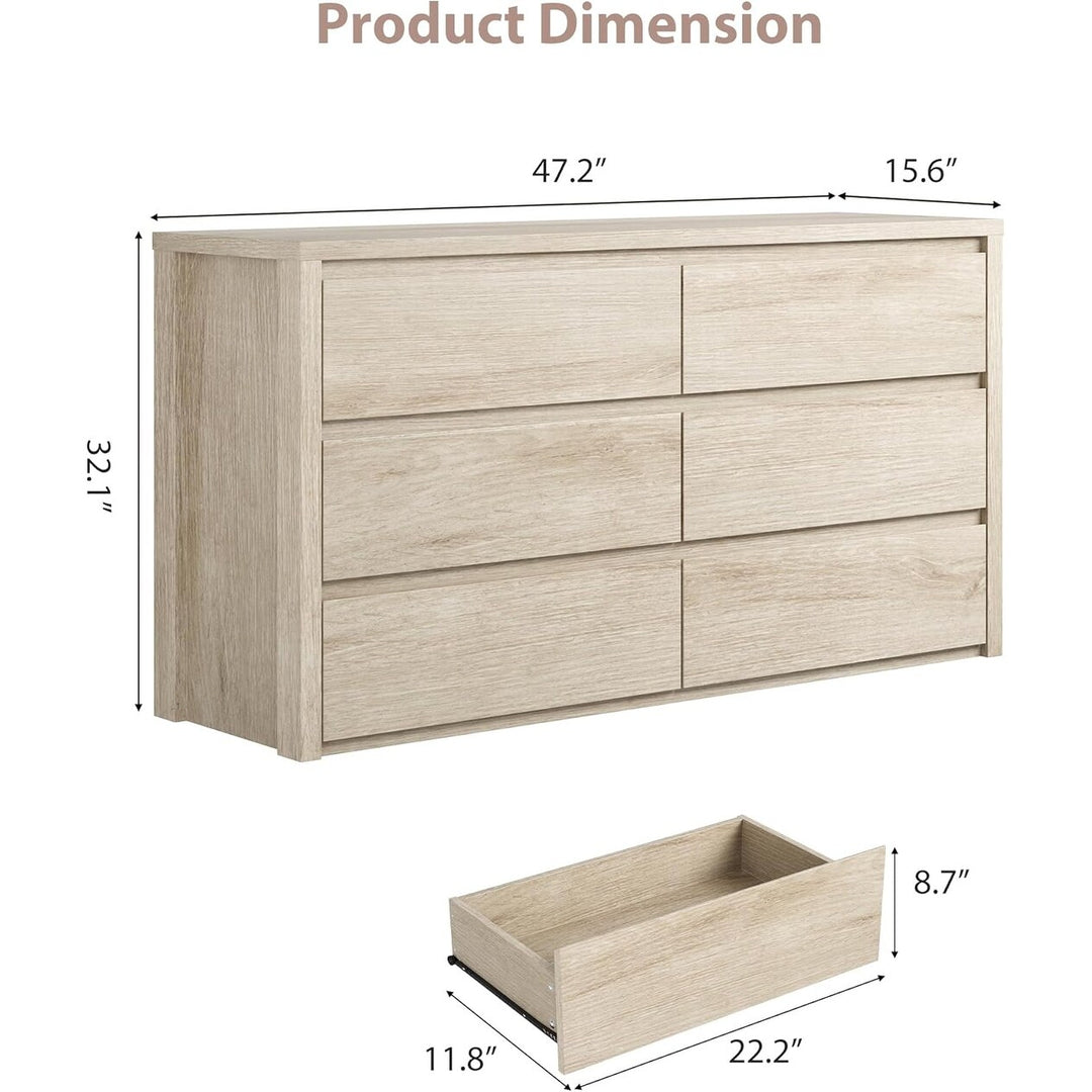7-Drawer Dresser for Bedroom,Wide Wood Chest with Handle-Free Design,Modern Storage Cabinet for Living Room or Entryway