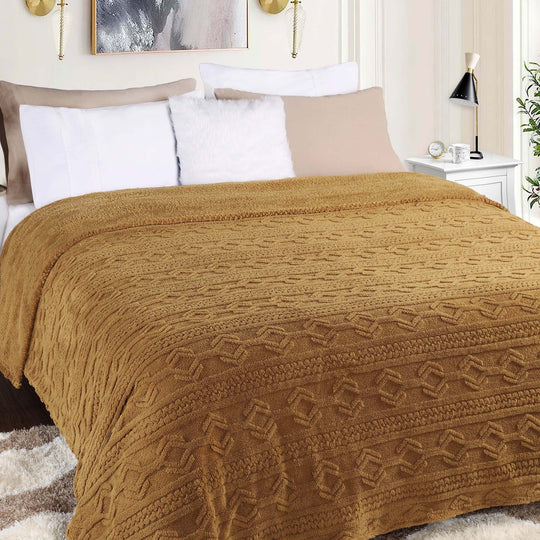 Arctic Boho Jacquard Plush Fluffy Fleece Blanket