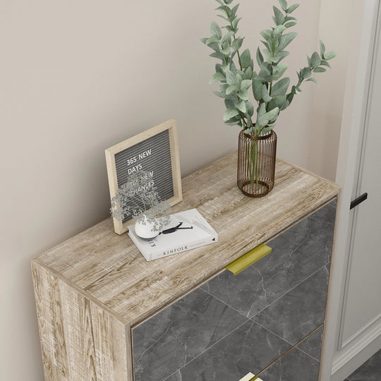 Mirrored Flip Drawer Shoe Cabinet Storage Cabinet Organizer