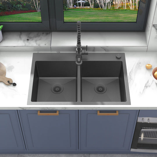 Drop in Double Bowl 304 Stainless Steel Kitchen Sink