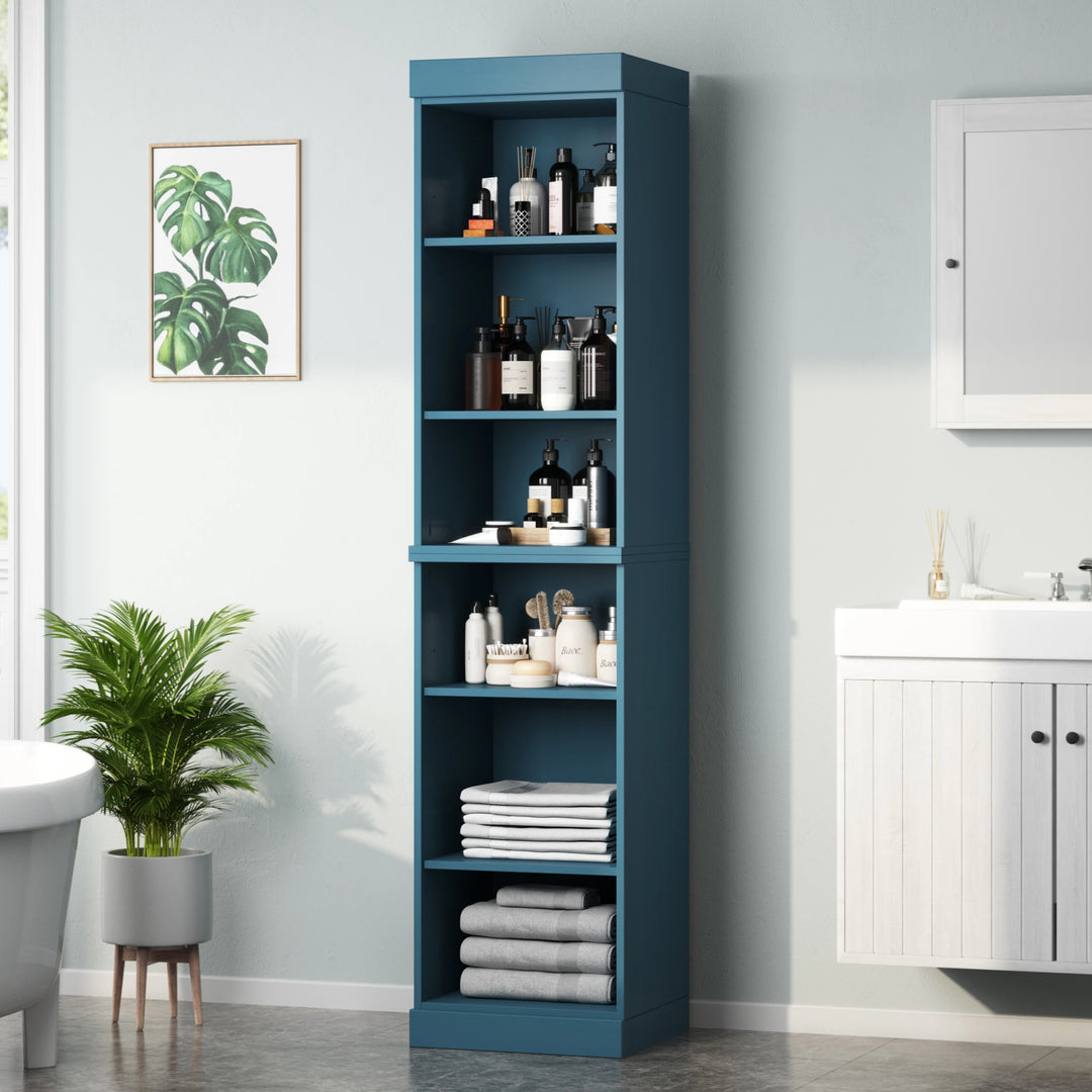100% Solid Wood Bathroom Storage Cabinet, Adjustable Shelves, 16.5" Wide, 35.75" Tall