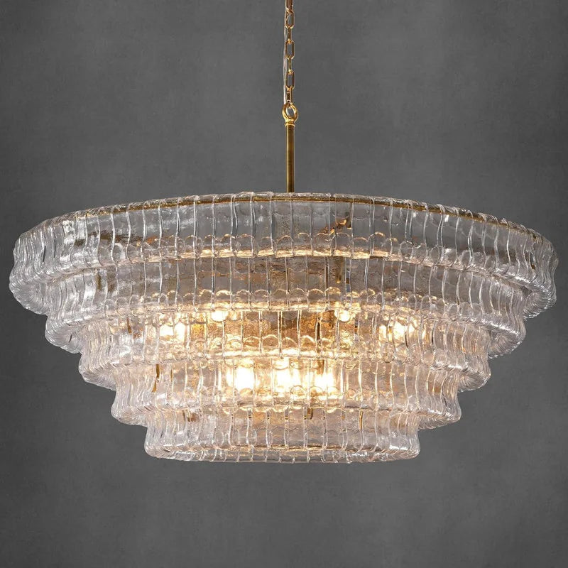 36In-67.4 In. 6-Lights Gold Crystal Drum Chandelier