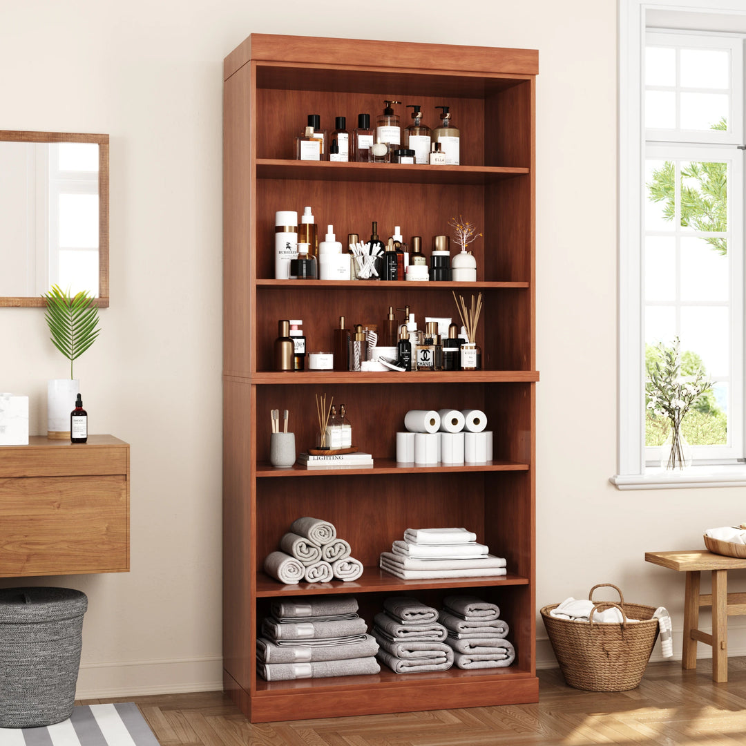 100% Solid Wood Bathroom & Laundry Storage Cabinet, Raised Panel Doors, Adjustable Shelves, 32" Wide, 71.5" Tall