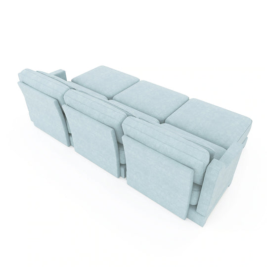 Modern Chenille 4-Seater Sofa with 2 Ottoman, Lumbar Cushions, Ergonomic Backrest, High-Resilience Spongeand Tufted Armrests