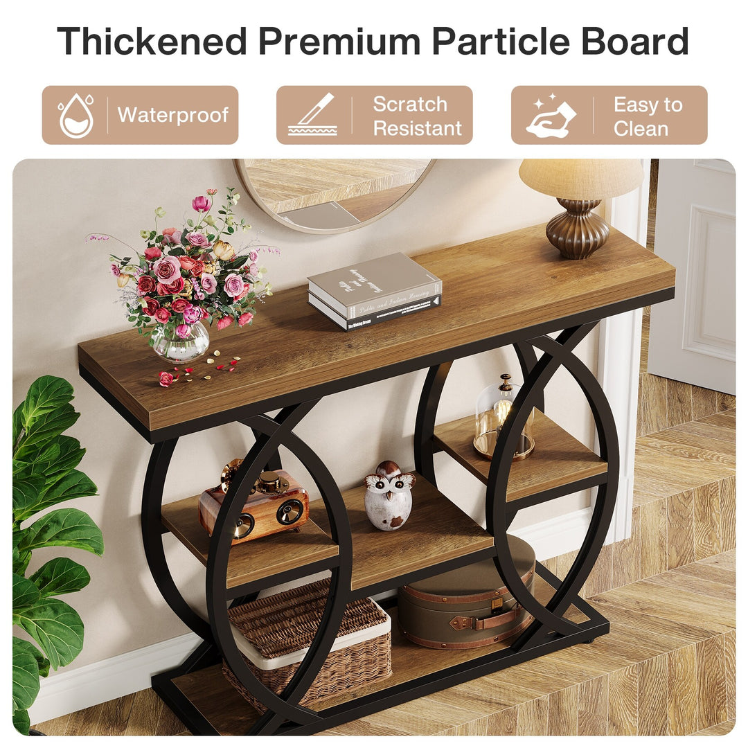 39.4" Console Table, 4-Tier Sofa Table Entryway Table for Small Spaces