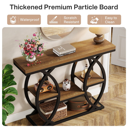 39.4" Console Table, 4-Tier Sofa Table Entryway Table for Small Spaces