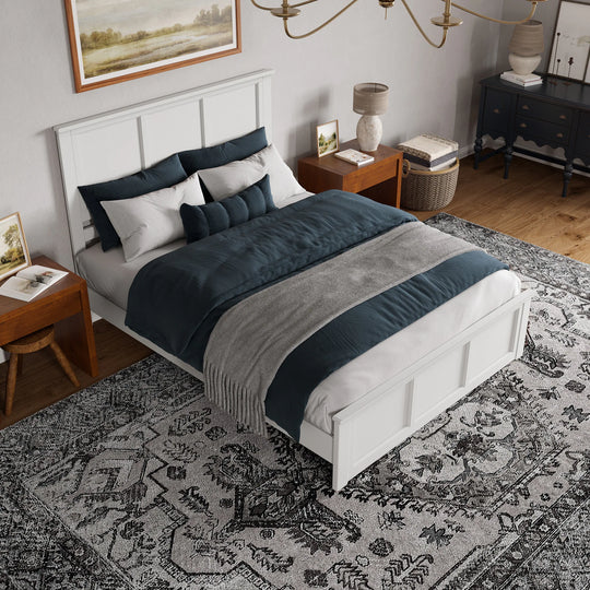 Charlotte Solid Wood Low Profile Platform Bed with Matching Footboard