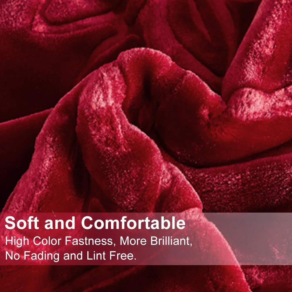 Embossed Floral Bed Blanket 85"X95" - 9Lbs