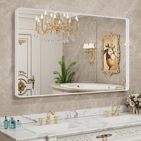 Aluminum Alloy Framed Tempered Glass Wall Decor Vanity Bathroom Mirror