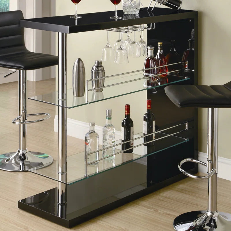 Kwesi Rectangular 2-Shelf Bar Unit - Only Bar Included