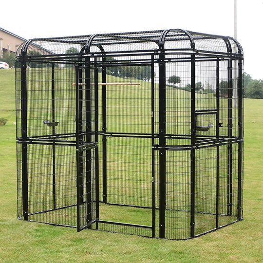 Corwynn 81.6'' Iron Flat Top Floor Bird Cage with Stand