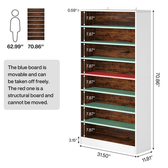 9 Tiers Shoe Cabinet 40-45 Pairs Heavy Duty Wood Freestanding Shoe Storage Cabinet with Open Storage for Entryway