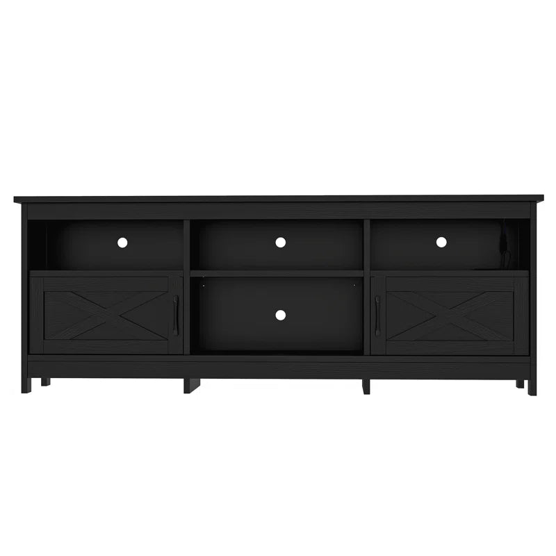 Mercato Modern Farmhouse TV Stand Media Console Media Center with LED Light and Charging Station