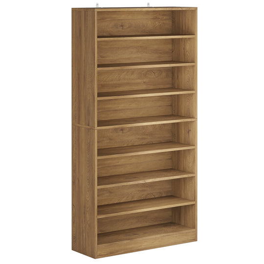 9 Tiers Shoe Cabinet, 40-45 Pairs Heavy Duty Wood Freestanding Shoe Storage Cabinet