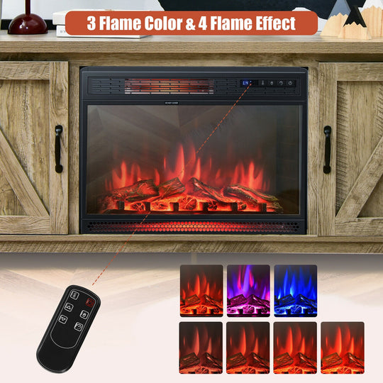 59'' Fireplace TV Stand W/ 25'' 1350W Electric Fireplace Heater