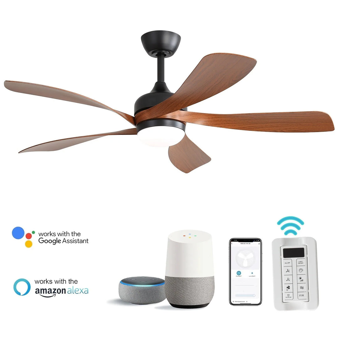 Sofucor 45/52 Inch Ceiling Fan with Remote & Lights Quiet DC Motor 5 Blade High CFM Modern Fan