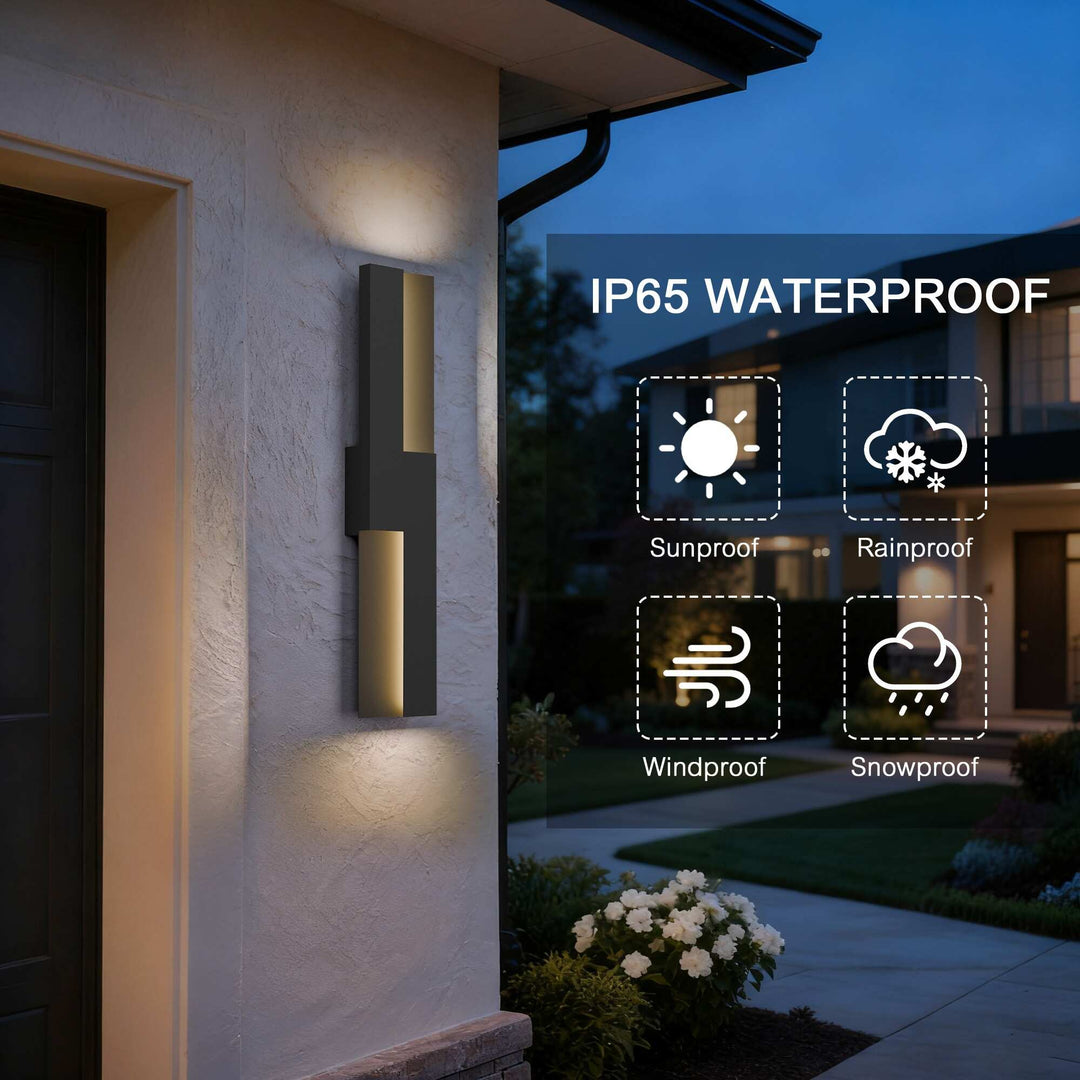 Modern 36W Black Integrated LED Outdoor/Indoor Wall Sconce 23.6Inch
