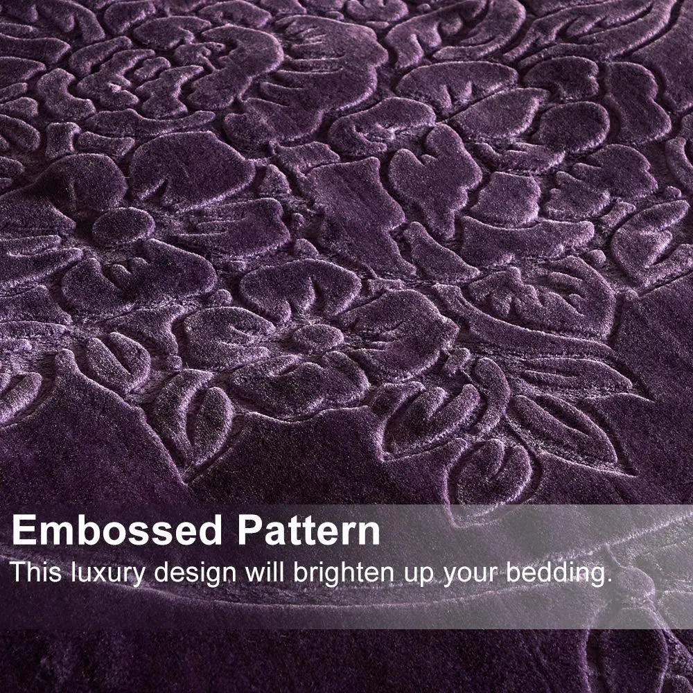 Embossed Floral Bed Blanket 85"X95" - 9Lbs